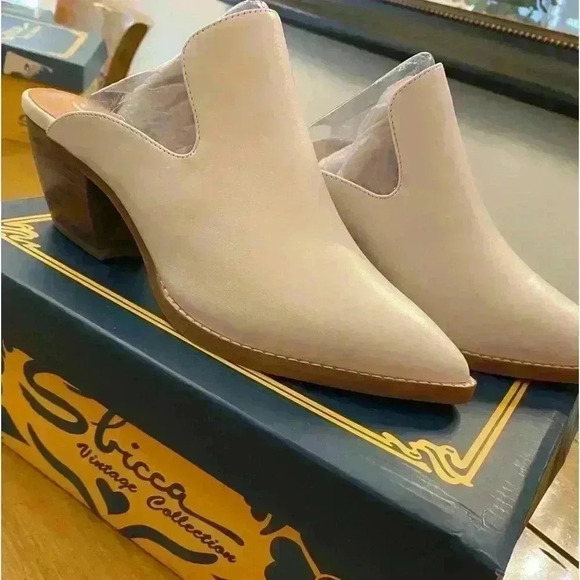 Women's Western Leather Mule Heel White Thomaston 7 NEW in box - Picture 1 of 13